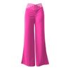 Women Hollow Wide Waistband Long Pants High Waist Solid Color Wide Leg Flared Trousers Yoga Sport Gym Pants