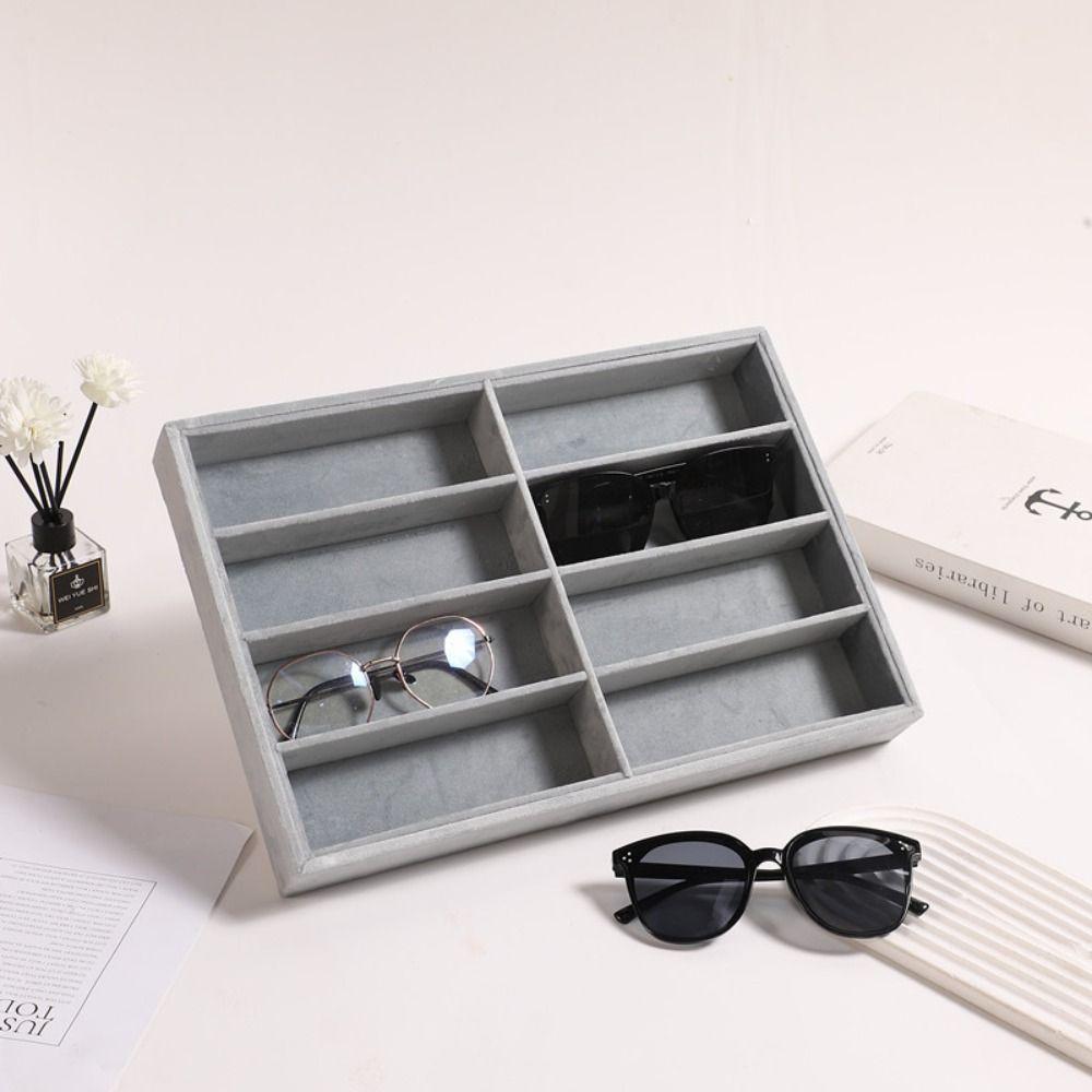 Stackable Sunglass Organizer Beige Grey Eyeglass Display Tray New Glasses Holder for Men Women