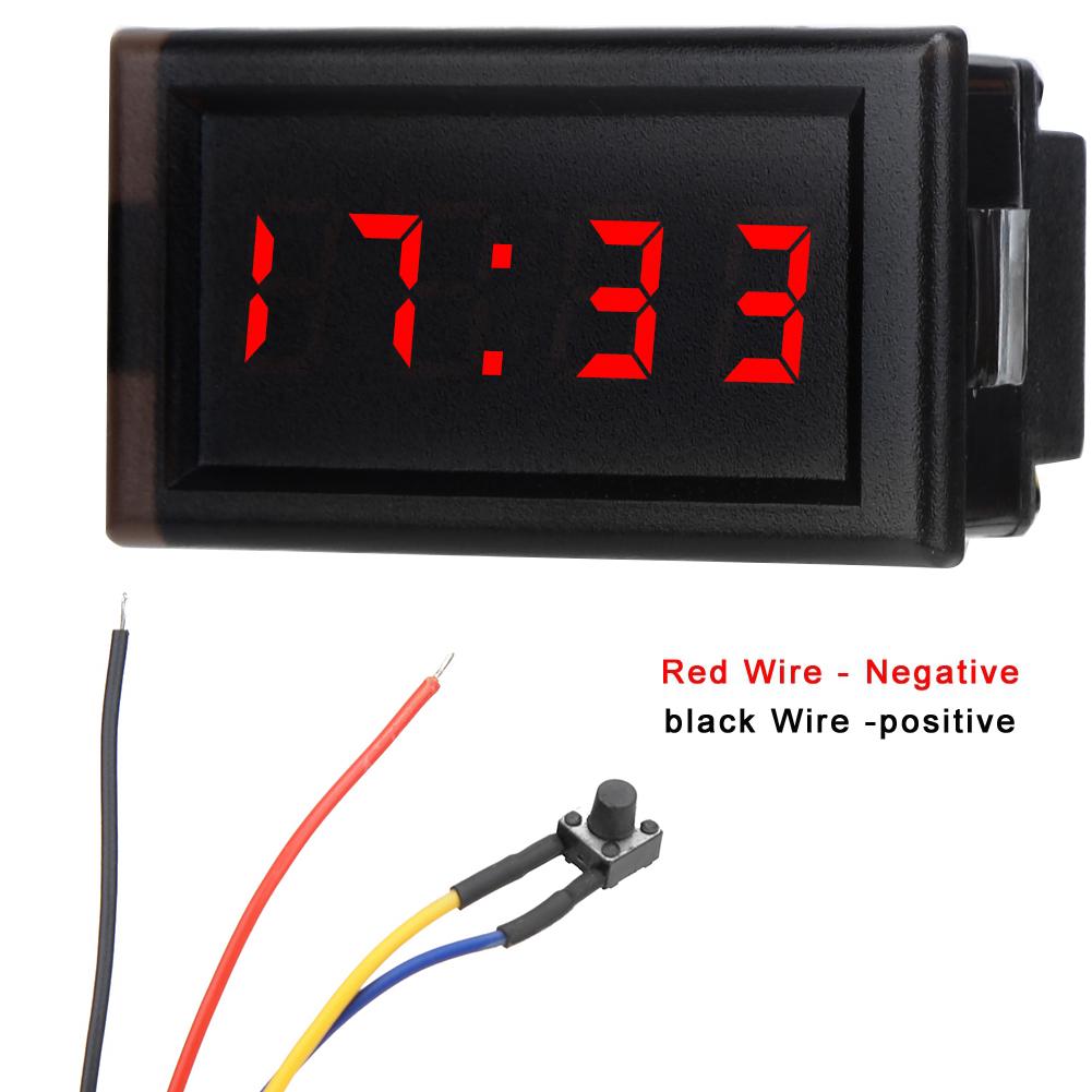 DC4.-30V Водонепроницаемые пылезащитные автомобильные электронные часы со светодиодным цифровым дисплеем