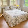 Printed Bed Skirt Skin-Friendly Bed Skirt Single Piece Single Double Bed Cover Three-Piece Set Double Layer Lace Bed Skirt Bed Cover