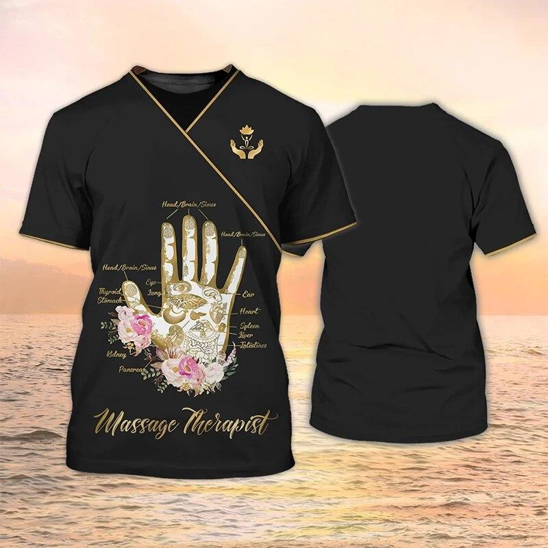 Massage Therapist 3D Print T-shirt Uniform Workwear Woman Men Streetwear T Shirts Harajuku Tees Tops Unisex Oversized Clothing