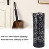 Umbrella Stand Rack Rustproof Corrosion Resistant Compact Design Metal Hollowed Freestanding Round Umbrella Holder Organizer Bin