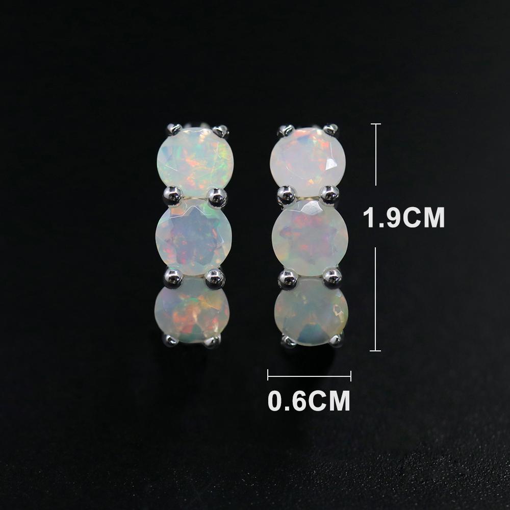 Простые элегантные серьги-клипсы с опаловой застежкой, круглые 6 мм, 3,5 карата, с натуральным драгоценным камнем, изящные ювелирные изделия для женщин, мамы, хороший подарок на день рождения, вечеринку