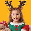 Christmas Reindeer Antlers Headband Women Fawn Horn Hair Hoop Party Costume Ears Plush Material Flexible Fit Headwear