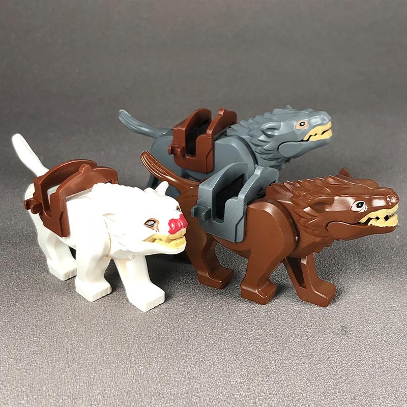 Нетоксичные Moc Кирпичи DIY Животное Волк Фигурка Аксессуары Образовательные Строительные Блоки Собранные Игрушки Подарки для Детей