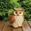 Weatherproof Courtyard Ornament Cute Cartoon Owl Planter, Resin Small Planter Pot, Decorative Creative Gardening Gifts Plant Pot for Succulents,