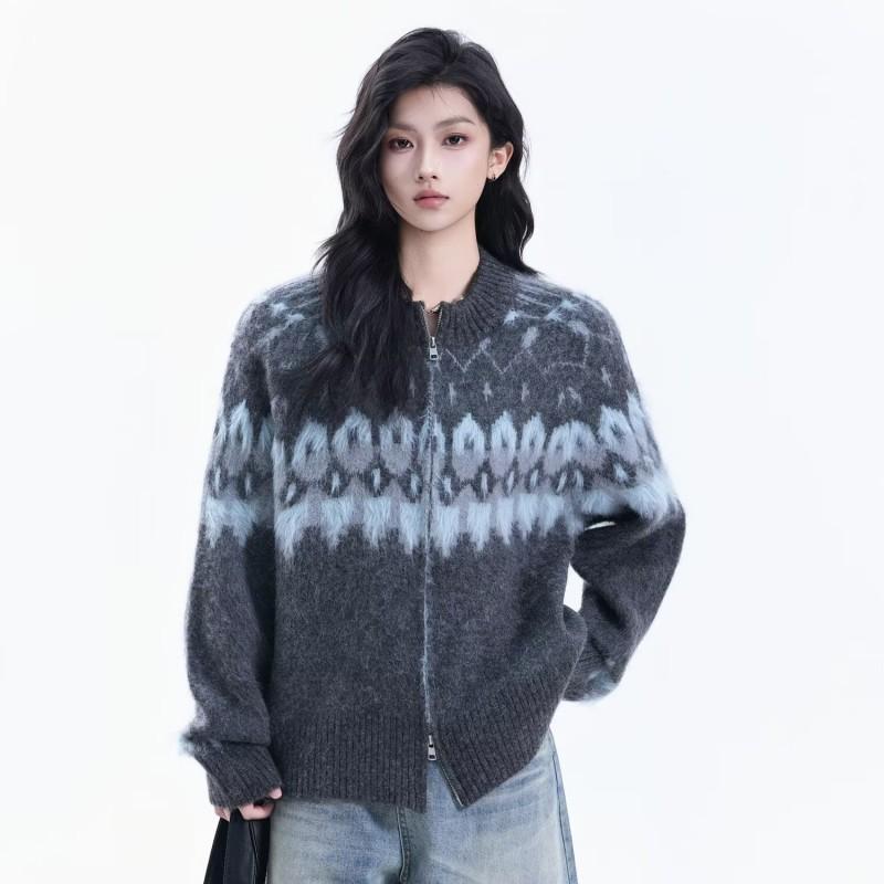 Unisex Oversized Knit Cardigan Sweater With Colorblock Casual Loose Fit Long Sleeve 2026