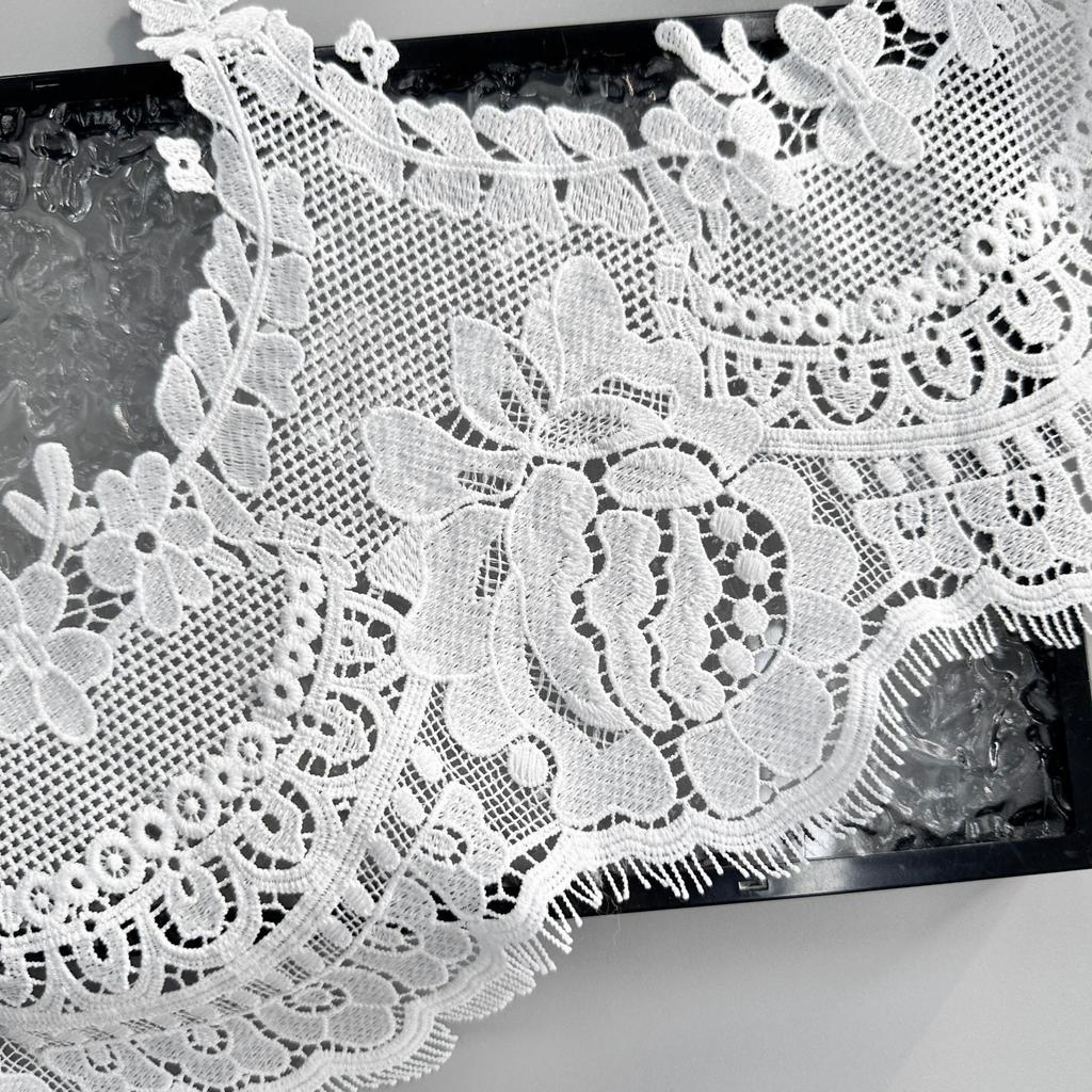 White Hollow Embroidery Flower Lace Clothing Lolita Dress Wedding Dress Decorative Lace Accessories