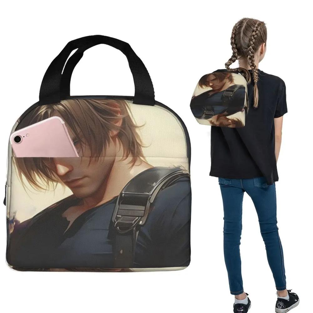 Resident Evils Leon Kennedy Game Insulated Lunch Bag for Women Children Portable Food Boxes Thermal Lunch Box Tote
