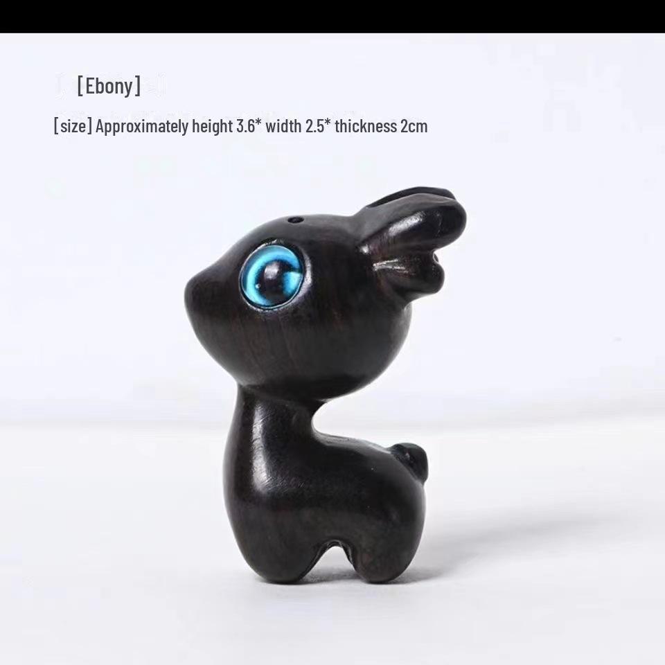 Green Sandalwood Hand-Carved Deer Figurine - Solid Wood Decor Piece