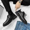 Casual Leather Patchwork Mens Shoes With Durable Rubber Sole For Everyday Wear