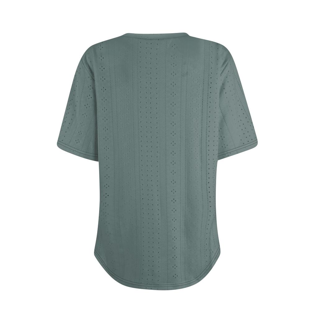 Womens T Shirts V Neck Short Sleeve Casual Tops Loose Fit Basic Tees With Curved Hem