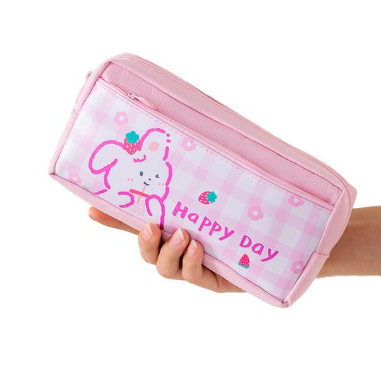 Пенал с мультяшным рисунком, сумка для ручек, прочная гладкая сумка на молнии для хранения канцелярских принадлежностей для студентов, школы
