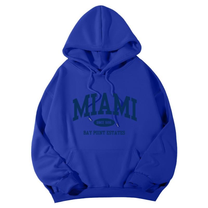 Unisex Winter Hooded Sweatshirt Loose Fit Printed Long Sleeve Casual Streetwear