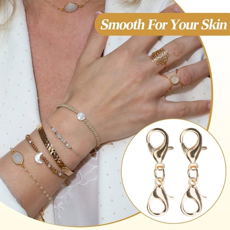 10 шт., маленький удлинитель браслета, ожерелье, укорачивающая застежка, удлинитель браслета, двойная застежка-лобстер, удлинитель