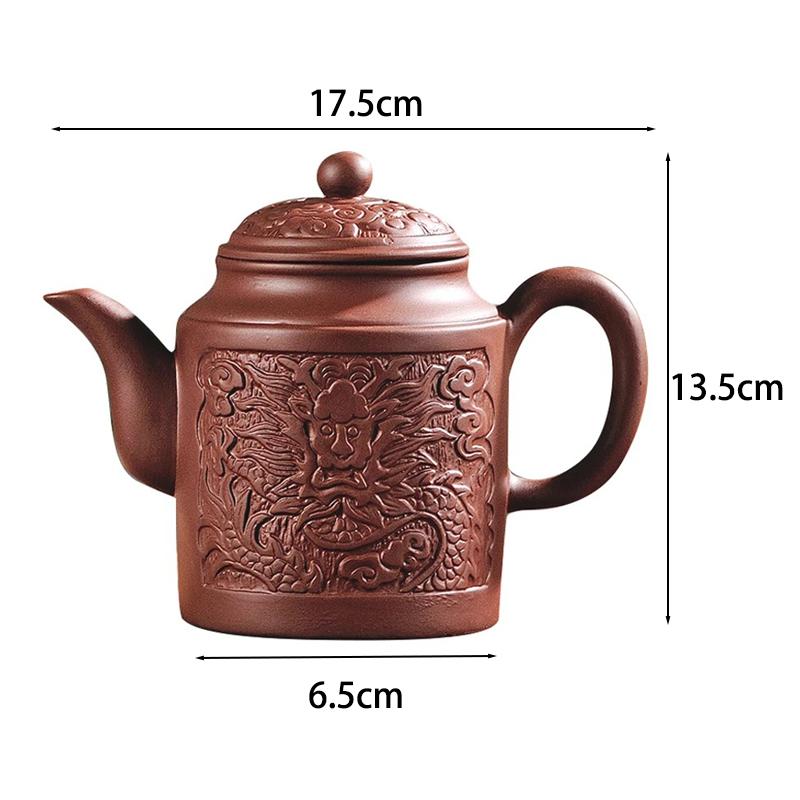 Дракон узор фиолетовые глиняные чайники китайский чайник кунг-фу чайник ручной работы с фильтром для заварки чая чайник чайные аксессуары