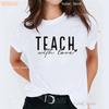 Новая футболка с принтом «Учи с любовью» Teacher Spirit, женская летняя футболка с коротким рукавом, женская, белая, черная, розовая, женские топы