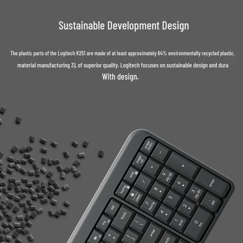 Беспроводная Bluetooth-клавиатура Logitech K251, компактная, мембранная
