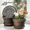 Wide Mouth Garden Containers Bulb Plant Pot with Saucer, 10 Inch 13 Flowerpot Matte Finish Flower Pots Drainage Holes, Indoor Outdoor Planter