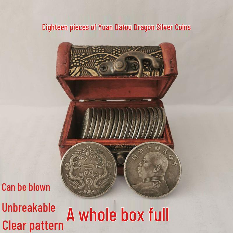 Antique Yuan Datou Silver Dollar Coin: Genuine Qing Dynasty with Authentic Patina, Sound-Verified.