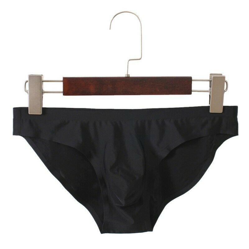 Short Underwear Simple Seamless Breathable Sexy Elastic Underpants Men Low Waist Ice Silk