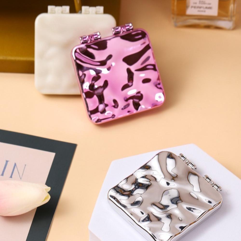 Square Portable Hand Mirrors Double-sided Compact Pocket Mirror  Outdoor