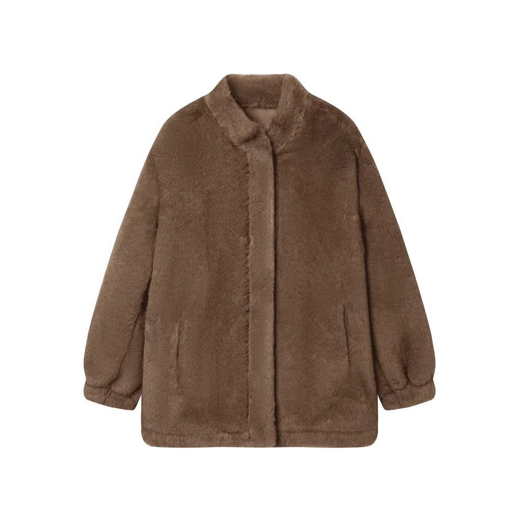 Шуба зимняя новая утолщенная имитация норки цельное пальто для женщин