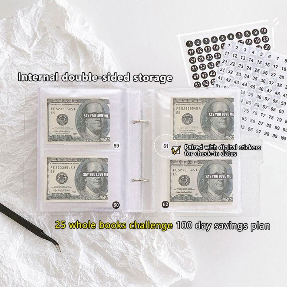 Устойчивый к разрывам 100-дневный конверт Challenge Binder Loose Leaf Mini Budget Binder Notebook Adult