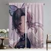 Partition Demon Slayer Home Interior Curtains 2 Pieces Shades Curtains Child Room Living Room Curtain Tulle for Bedroom Kitchen