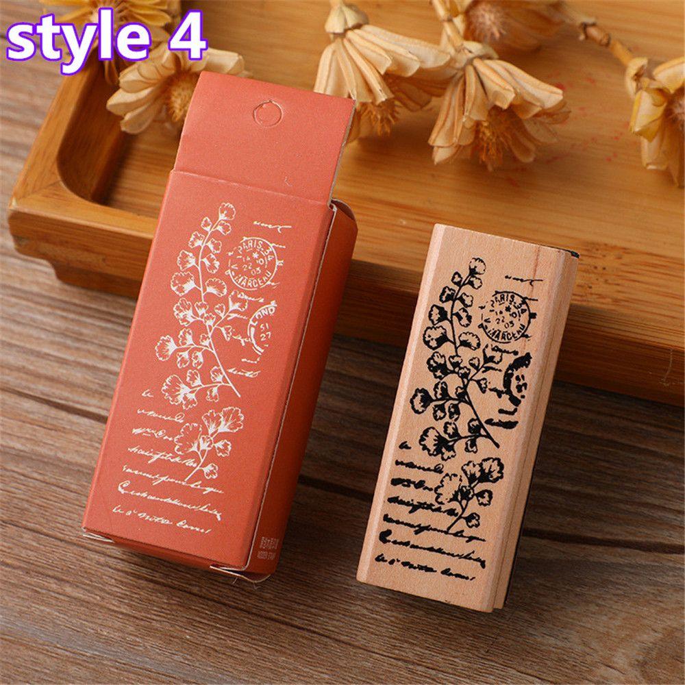 Поделки Сделай сам Винтажные Штампы для Девочек Штампы Растения Дерева Деревянные Резиновые Штампы