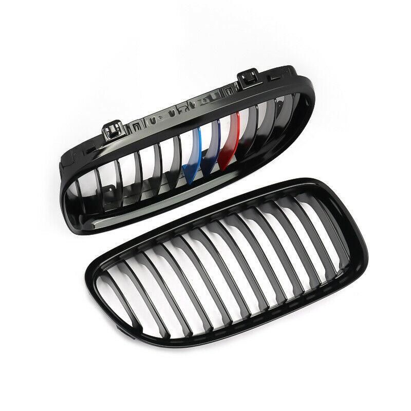 Рифмированная передняя решетка для почек, бампер, одинарная и двойная решетка, подходит для автомобиля BMW 3 серии E90 E91 2009-2012 LCI