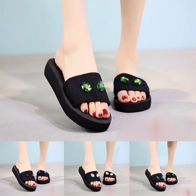 Женские шлепанцы с жемчугом на плоской подошве, домашняя ванная комната, пляжные шлепанцы, обувь, тапочки