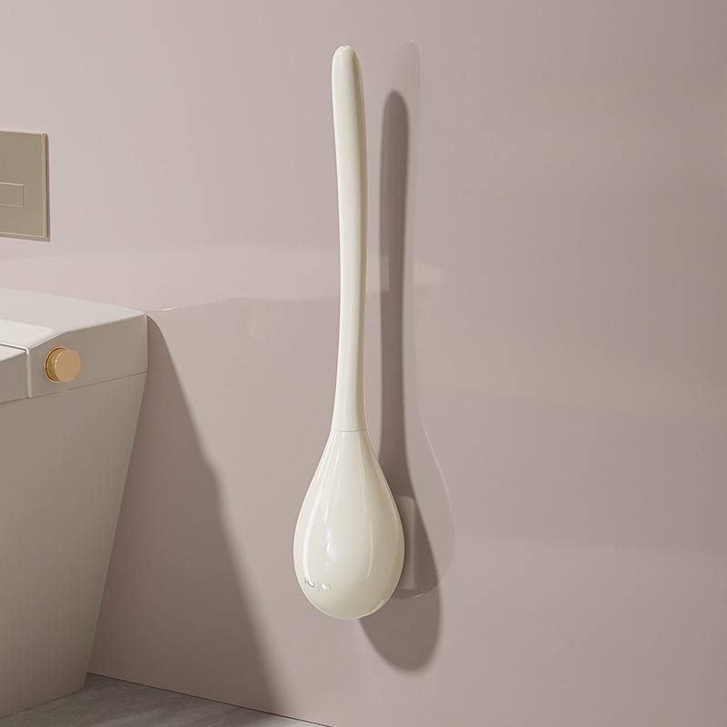 Туалетная щетка без мертвых углов, бытовая, без перфорации, силиконовая щетка для унитаза, настенная, с длинной ручкой, для чистки сидений унитаза