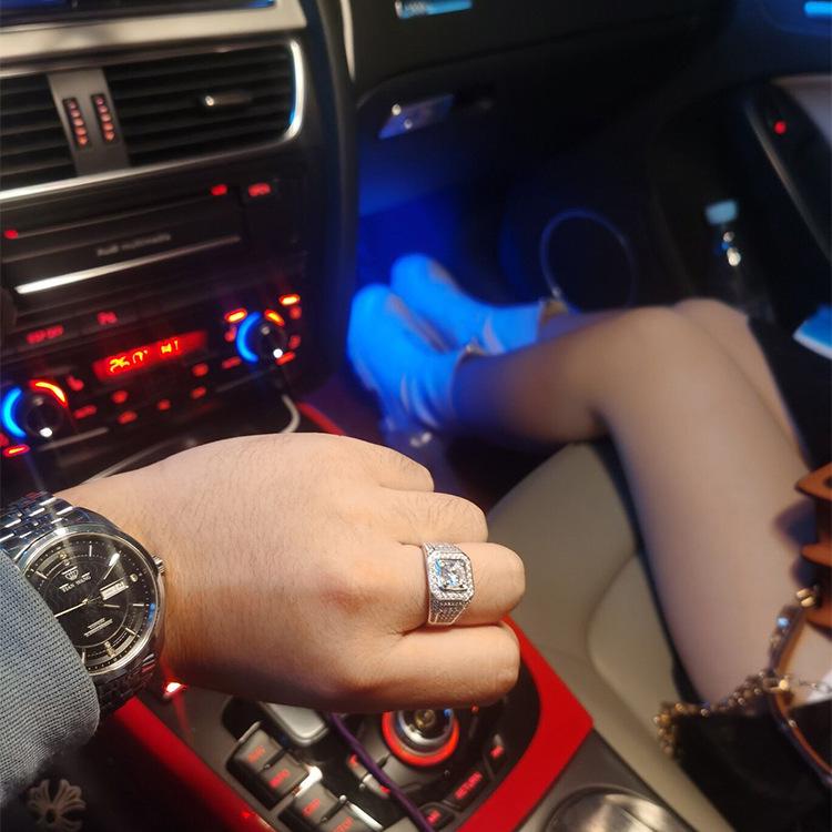 Кольцо мужское Xiangxu Moissanite Pave: Роскошный дизайн «Звезда» 5 карат