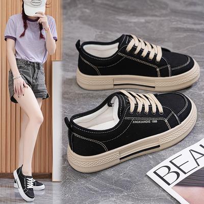 2025 Женские Тканевые Повседневные Туфли Тренд Весна Осень Все-сочетающиеся Женские Кроссовки на Платформе Простые Дышащие Балетки Холщовые Туфли Mujer