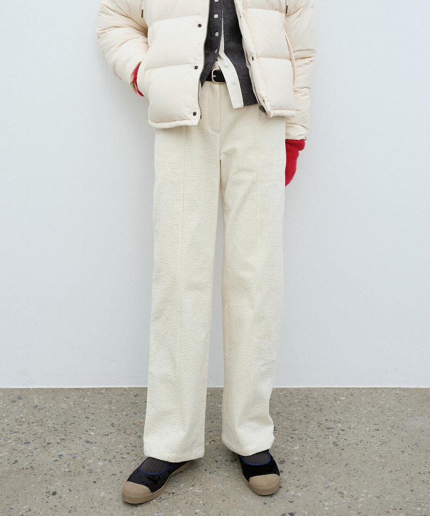 BENSIMON Semi-Wide Corduroy Pants - Cream