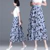 Mesh Floral Skirt Women Spring Summer Autumn Long Gauze Skirt High Waisted Grace Fashion Puff Skirts Elegant Mujer Printing