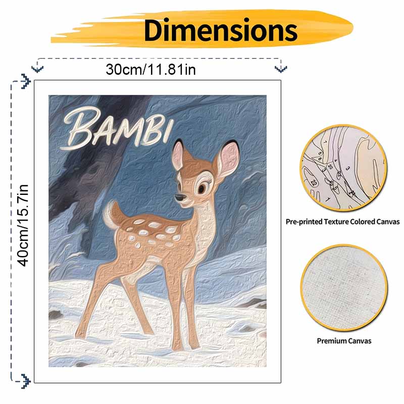 Disney Ручная работа DIY цифровая живопись маслом набор Bambi зимний лес животное дом гостиная прихожая украшение подвесная картина