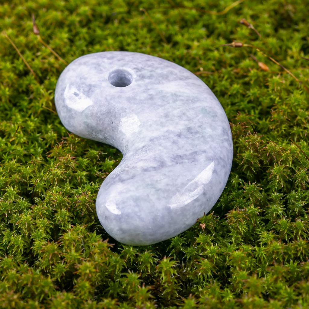 Итоигава Натуральный Жадеит Японский Национальный Дзёмон Камень Силы Мастерская Жадеита Специальный Качество Гарантировано Дерево Павловния MT0773 Магатама, Лаванда,