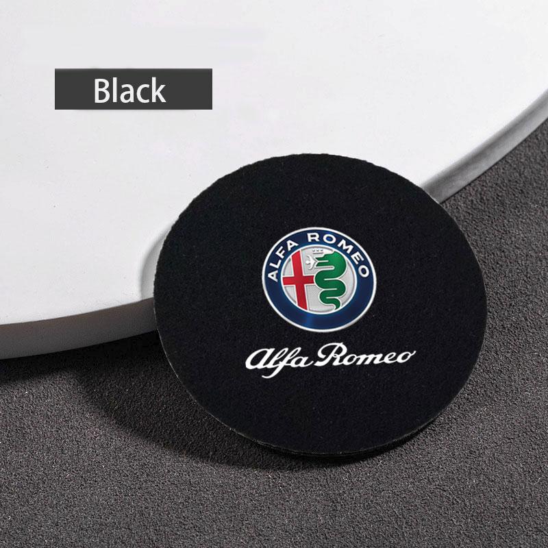 Car Water Coasters Non-slip Insulation Pad Round Cup Groove Mat For Alfa Romeo giulia stelvio giulietta 159 147 156 AccessoriesLR1