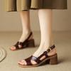Массивные сандалии на высоком каблуке Женская обувь Летнее платье Ходьба Ретро шлепанцы 2025 Мода Новые туфли-слингбэки Mujer Zapatos Слайды