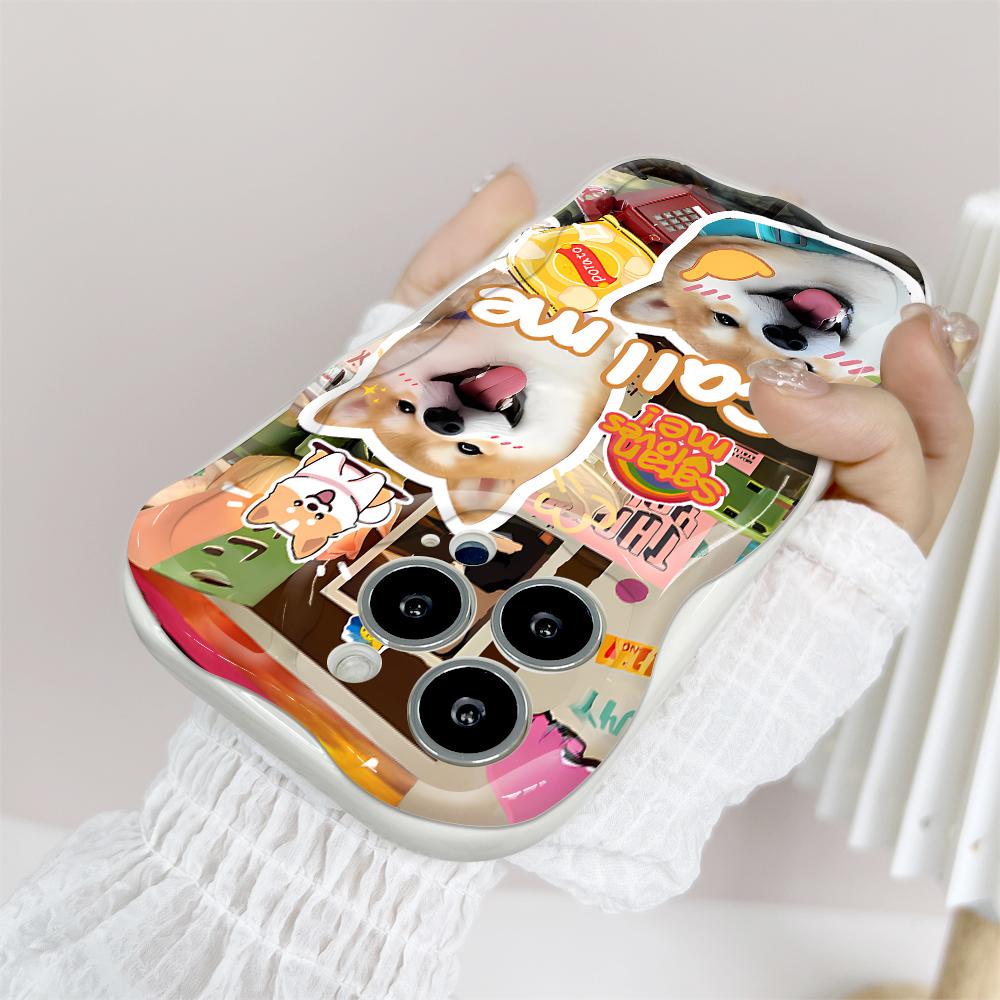 Для Honor 90 Lite P30 Pro Infinix Hot 30 40 40i 40 Pro Smart 8 Pro Vivo V29e V30e милый чехол для защиты линз с изображением собаки и кошки, кремовая текстура, мягкий силиконовый чехол