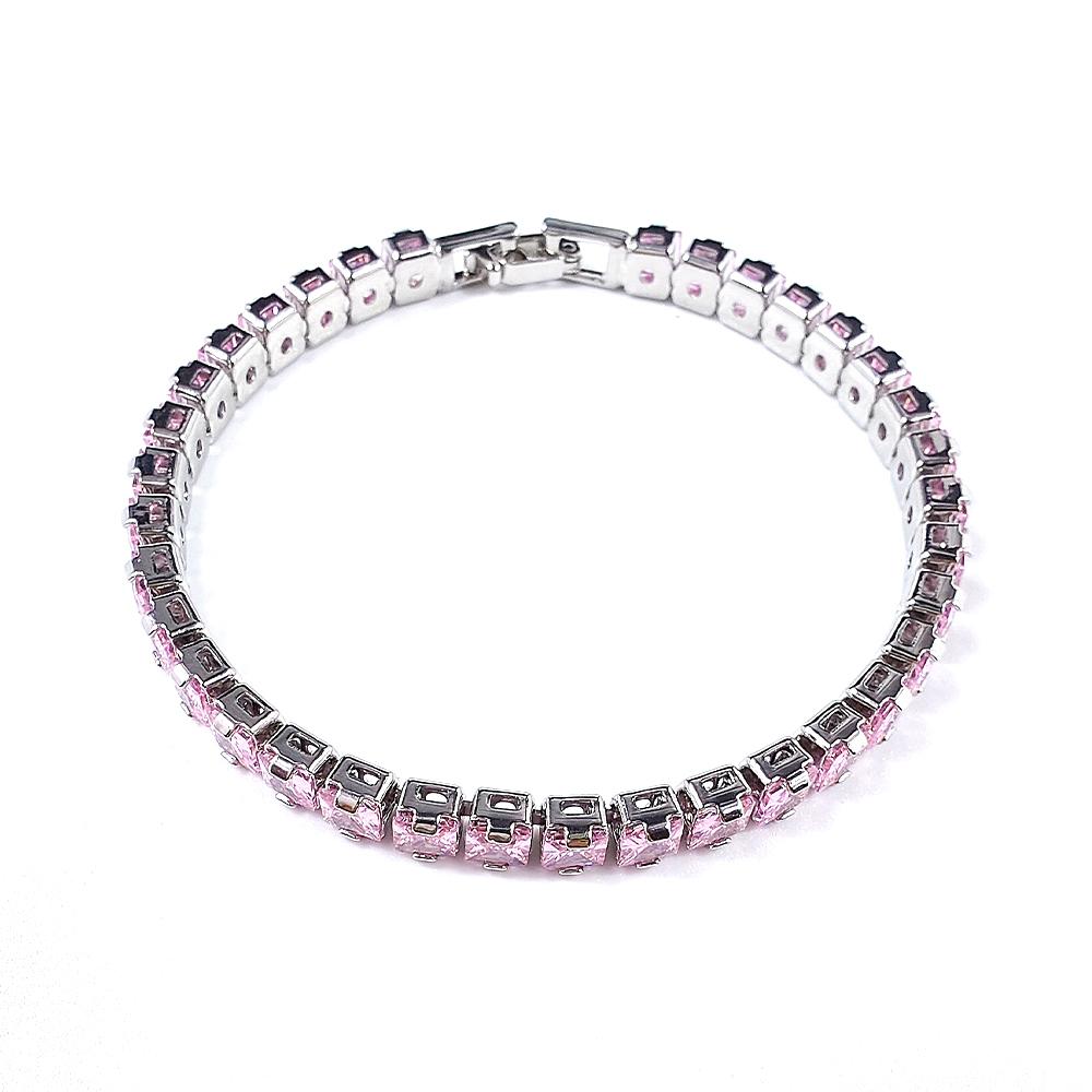 2026 New Pink Color Princess Bracelet Bangle for Women Anniversary Gift Jewelry Wholesale S7207
