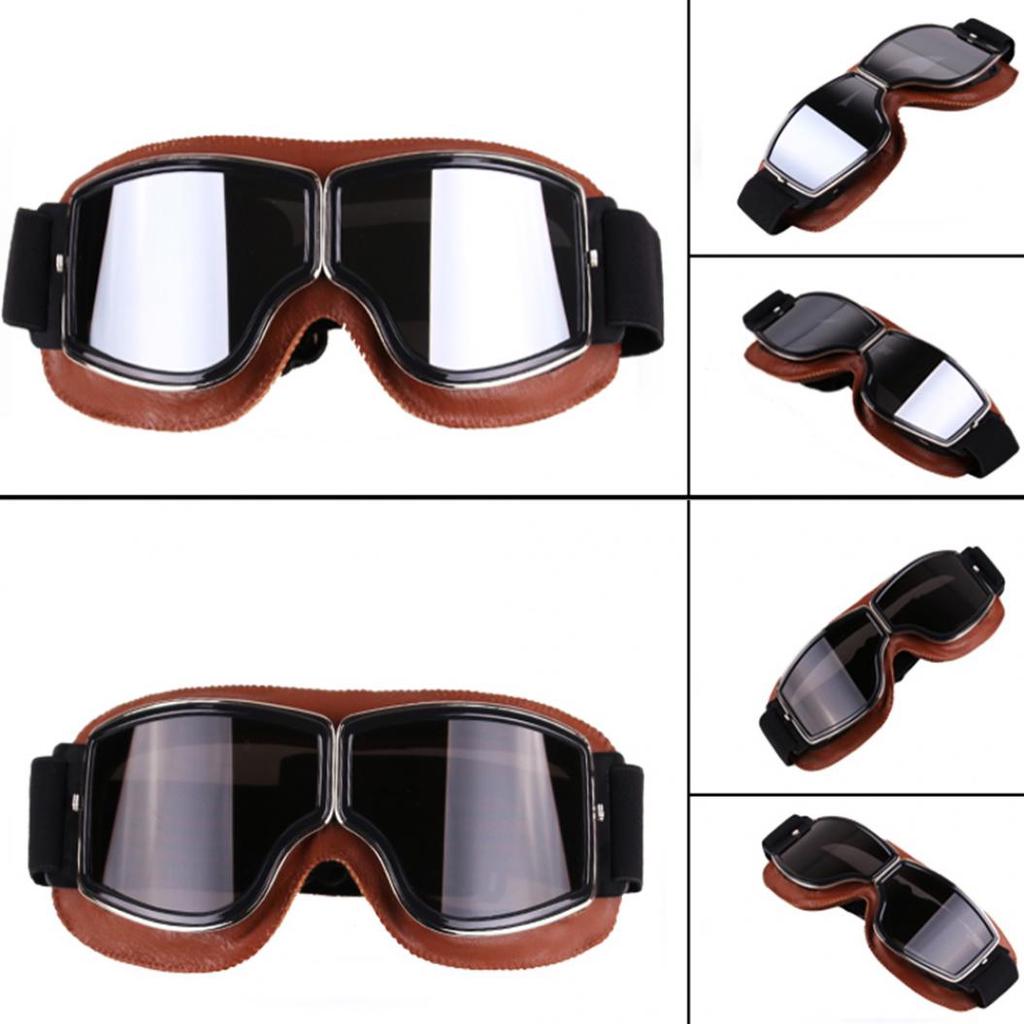 Unisex Vintage Motorcycle Motorbike Windproof Dustproof Pilot Goggles for Harley