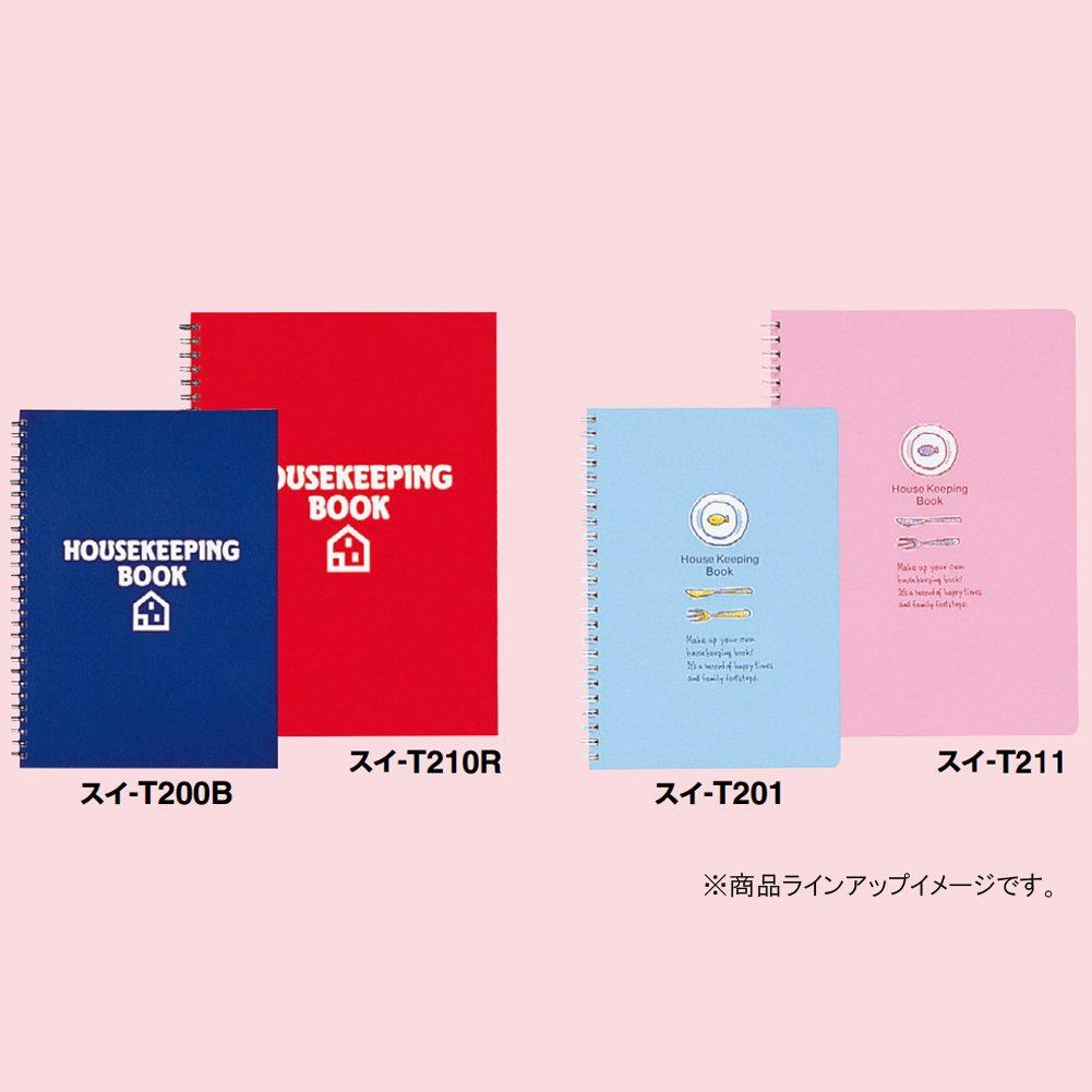 KOKUYO Note Household Account Book Twin Ring Binding 64 Sheets B5 Red Sui-T210R
