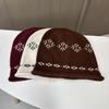 Женская шапка-бини в стиле Fair Isle с жаккардовым узором, свободная, осенне-зимняя, теплая