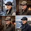 Windproof Thermal Hat Fleece Lined Winter Trapper Cap Fashion Earflap Flat Cap  Men