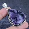 Sage Amethyst Gemstone Handmade 925 Sterling Silver Jewelry Pendant 2.25" M5L81
