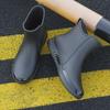 Men's Warm Velvet-Lined Non-Slip Short Rain Boots for Outdoor and Kitchen Use