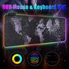 1PC 4 Size Stylish LED Flash Map Design RGB Desk Pad Anti-slip Gaming Mouse Keyboard Mat